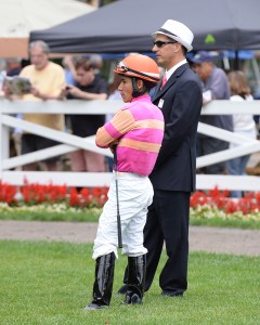 Kelly  Breen and Paco Lopez at Saratoga. NYRA/Adam Coglianese