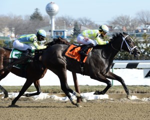 Sunny Ridge and Manny Franco win the Withers. Photo credit NYRA/Susie Raisher