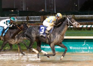 Airoforce and Julien Leparoux in the Kentucky Jockey Club. Churchill Downs/Reed Palmer photo