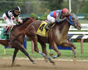 Gunnevera and Javier Castellano at Saratoga. NYRA photo