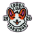 A black, white, orange, and pink pin reading "Corgi Cup 2026 Saratoga" with the image of a smiling corgi with its eyes closed